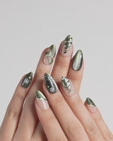 Pine Dream nails — Winter Christmas Green, 3D by Joyee Nails