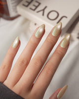 Jewel Cat Eye Gold (CE184) magnetic velvet handmade press-on nails - product video