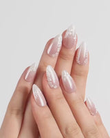 Sunday Light nails — Translucent Aurora Pink Gradient, by Joyee Nails
