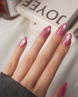 Jewel Cat Eye Rose (CE180) magnetic velvet handmade press-on nails - product video