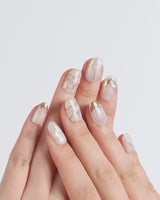Gilded Truth nails — Minimalist Aurora White, Gold by Joyee Nails