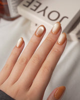 Autumn Cat Eye Honey (CE171) magnetic velvet handmade press-on nails - product video