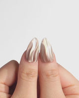 Champagne Ribbons nails — Champagne Nude Gold, Silky by Joyee Nails