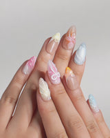 Candy Shore video showing pastel ocean nails with starfish, shells, and florals