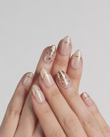 Glow as you nails — Luxury Champagne Gold Christmas, by Joyee Nails