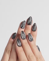 Glitter Logic·Black nails — Obsidian Black & Aurora by Joyee Nails