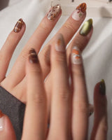 Sly Fox Extra Short Almond with brown cute animal non-3D handmade press-on nails - product video