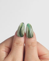 Green Ribbons nails — Mori Dark Green & by Joyee Nails