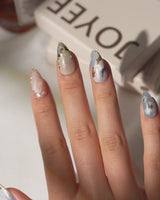 Renaissance Fresco press-on nails video close-up of gold leaf and dreamy fresco details