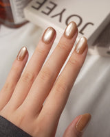 Autumn Cat Eye Amber (CE172) magnetic velvet handmade press-on nails - product video