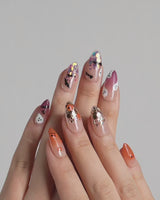 Ghostlight press-on nails — Playful Halloween, Pumpkin & Ghost Glitters. handmade nail art by Joyee Nails
