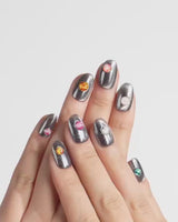 Pocket Universe nails — Starry Silver & Mirror by Joyee Nails