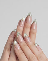 Silk Green - New nails — nude pink base sage by Joyee Nails