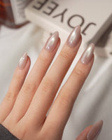 Jewel Cat Eye Champagne (CE182) magnetic velvet handmade press-on nails - product video
