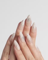 First Flake nails — Icy Milky White & by Joyee Nails