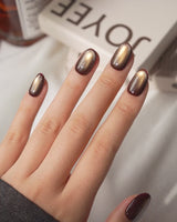 Autumn Cat Eye Mocha (CE170) magnetic velvet handmade press-on nails - product video