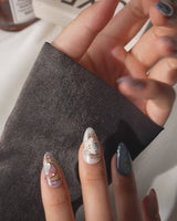 Cinderella Short Almond with multicolored elegant non-3D handmade press-on nails - product video 2