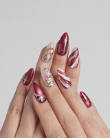 Ruby Night nails — Glitzy Red & Gold by Joyee Nails