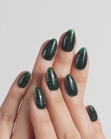 Glowing Forest nails — Forest Green Base, featuring by Joyee Nails