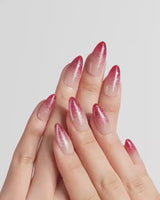 Mars Mist nails — Nude-to-Deep-Vermilion Ombre Gradient, featuring by Joyee Nails