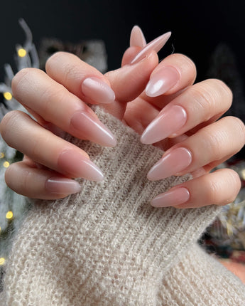 Pure Touch press-on nails — Minimalist Nude Pink,ombre handmade nail art by Joyee Nails