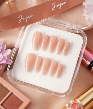 Pure Touch press-on nail set — Minimalist Nude Pink,ombre design, hand-painted with real gel polish