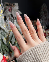 Pure Touch press-on nails — Minimalist Nude Pink,ombre handmade nail art by Joyee Nails