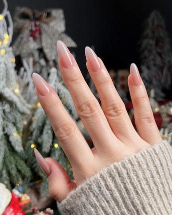Pure Touch press-on nails — Minimalist Nude Pink,ombre handmade nail art by Joyee Nails