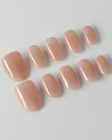 Pure Touch press-on nails in extra short oval shape — Minimalist Nude Pink,ombre