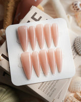 Pure Touch Long Stiletto press on nails, handmade custom nails by Joyeenails