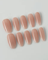 Pure Touch press-on nails in medium oval shape — Minimalist Nude Pink,ombre