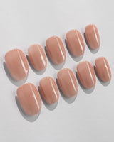 Pure Touch press-on nails in short oval shape — Minimalist Nude Pink,ombre