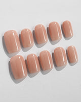 Pure Touch press-on nails in short square shape — Minimalist Nude Pink,ombre