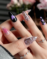 Purple Frost - Joyeenails - DO028 - Custom Size - Add Note / Short Almond