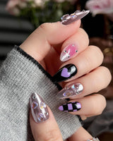 Purple Frost - Joyeenails - DO028 - M / Short Almond