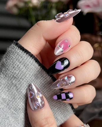 Purple Frost - Joyeenails - DO028 - M / Short Almond