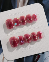 Rebel Chic Red - Joyeenails - DO013 - XS / Extra Short Squoval