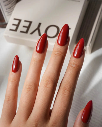 Red Press On Nails – Handmade Cherry to Burgundy – Matte or Glossy – 6 Shades Lipstick press on nails, handmade custom nails by Joyeenails