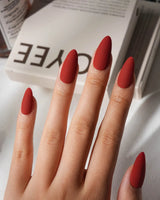 Red Press On Nails – Handmade Cherry to Burgundy – Matte or Glossy – 6 Shades Lipstick press on nails, handmade custom nails by Joyeenails