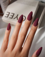 Red Press On Nails – Handmade Cherry to Burgundy – Matte or Glossy – 6 Shades Merlot press on nails, handmade custom nails by Joyeenails