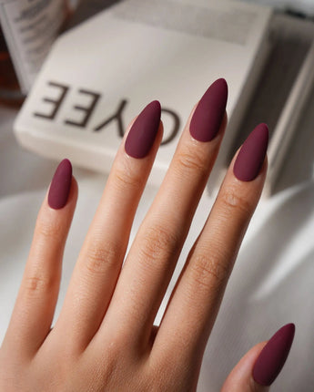 Red Press On Nails – Handmade Cherry to Burgundy – Matte or Glossy – 6 Shades Merlot press on nails, handmade custom nails by Joyeenails