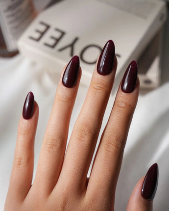 Red Press On Nails – Handmade Cherry to Burgundy – Matte or Glossy – 6 Shades Burgundy press on nails, handmade custom nails by Joyeenails