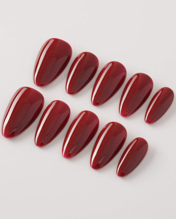 Solid Nails - Red Roses nails with rich rose red tone and smooth gel shine