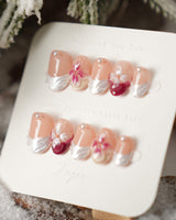 Duchess Purple reusable press-on nails with raised flowers and romantic lavender tones