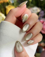 Ripples - Twinkle Reservoir nails — Premium Silver-Grey Cat Eye, by Joyee Nails
