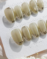 Ripples - Twinkle Reservoir press-on nails — Premium Silver-Grey Cat Eye,