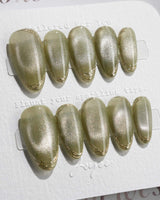 Ripples - Twinkle Reservoir nails — Premium Silver-Grey Cat Eye, by Joyee Nails