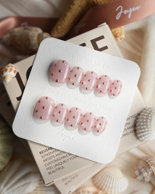 Rose Bead press-on nails by Joyee Nails