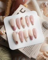 Rose - Théâtre Noir Medium Stiletto press on nails, handmade custom nails by Joyeenails