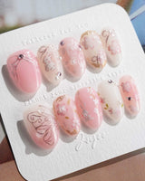 Sakura-Cipher nails in medium oval — Sweet Cherry Blossom Pink,